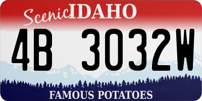 ID license plate 4B3032W