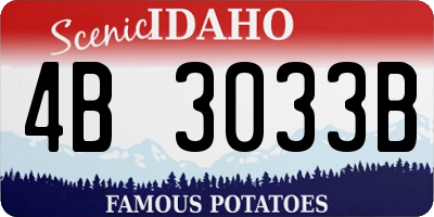 ID license plate 4B3033B