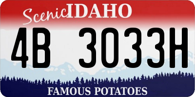 ID license plate 4B3033H