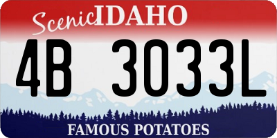 ID license plate 4B3033L