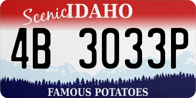 ID license plate 4B3033P