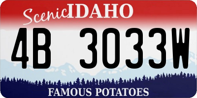 ID license plate 4B3033W