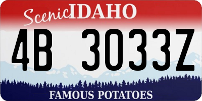 ID license plate 4B3033Z