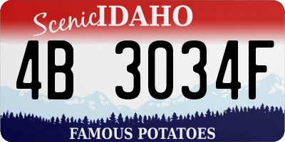 ID license plate 4B3034F