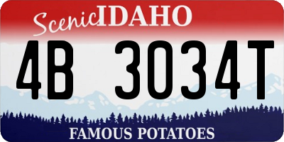 ID license plate 4B3034T