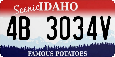ID license plate 4B3034V