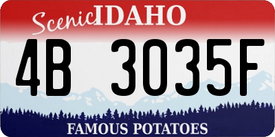 ID license plate 4B3035F