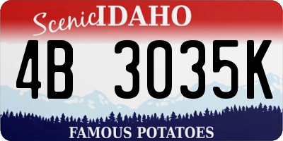 ID license plate 4B3035K