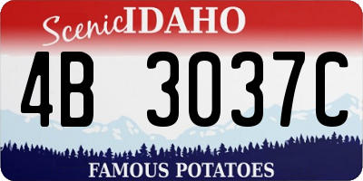 ID license plate 4B3037C