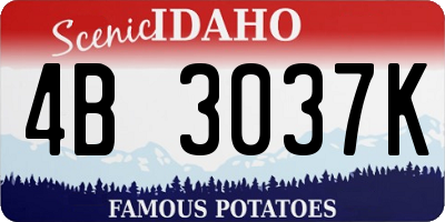 ID license plate 4B3037K