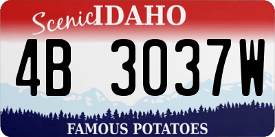 ID license plate 4B3037W