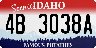 ID license plate 4B3038A