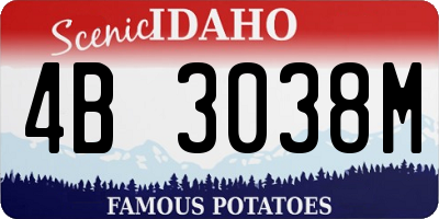 ID license plate 4B3038M