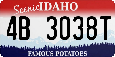 ID license plate 4B3038T