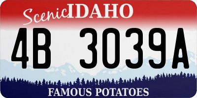 ID license plate 4B3039A
