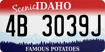 ID license plate 4B3039J