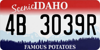 ID license plate 4B3039R