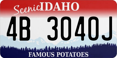 ID license plate 4B3040J