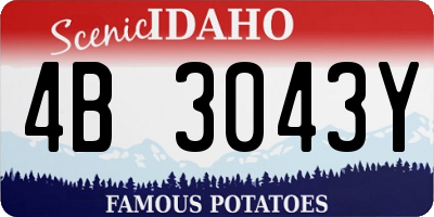 ID license plate 4B3043Y