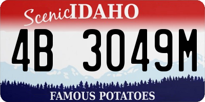 ID license plate 4B3049M