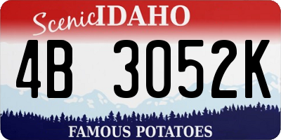 ID license plate 4B3052K