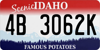 ID license plate 4B3062K