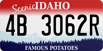 ID license plate 4B3062R