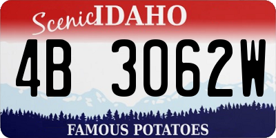 ID license plate 4B3062W