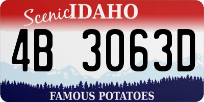 ID license plate 4B3063D