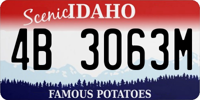 ID license plate 4B3063M