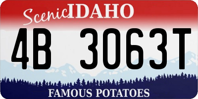 ID license plate 4B3063T