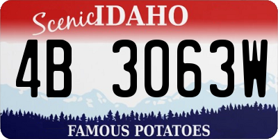 ID license plate 4B3063W