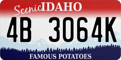 ID license plate 4B3064K