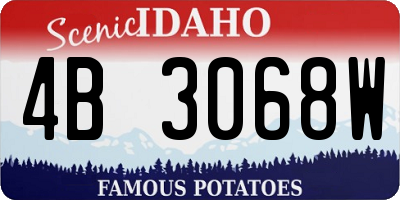 ID license plate 4B3068W