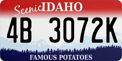 ID license plate 4B3072K