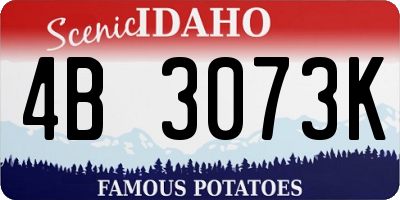 ID license plate 4B3073K