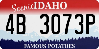ID license plate 4B3073P
