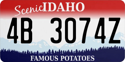 ID license plate 4B3074Z