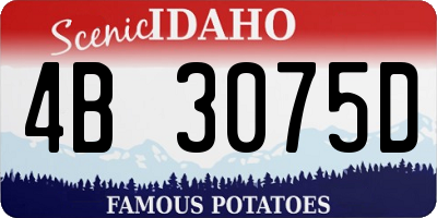 ID license plate 4B3075D