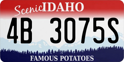 ID license plate 4B3075S