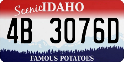 ID license plate 4B3076D