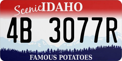 ID license plate 4B3077R