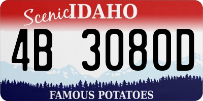 ID license plate 4B3080D