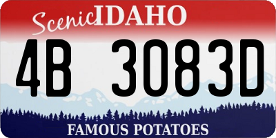 ID license plate 4B3083D