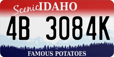 ID license plate 4B3084K