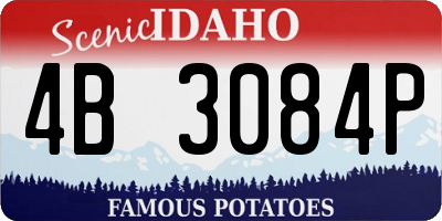ID license plate 4B3084P