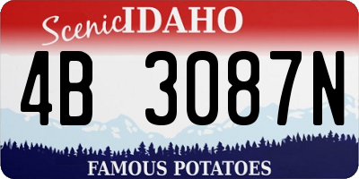 ID license plate 4B3087N