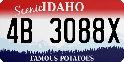 ID license plate 4B3088X