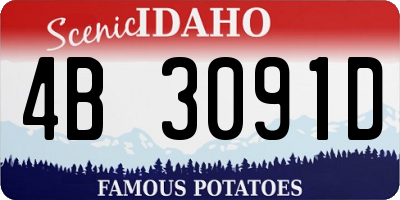 ID license plate 4B3091D