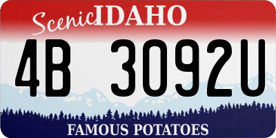 ID license plate 4B3092U